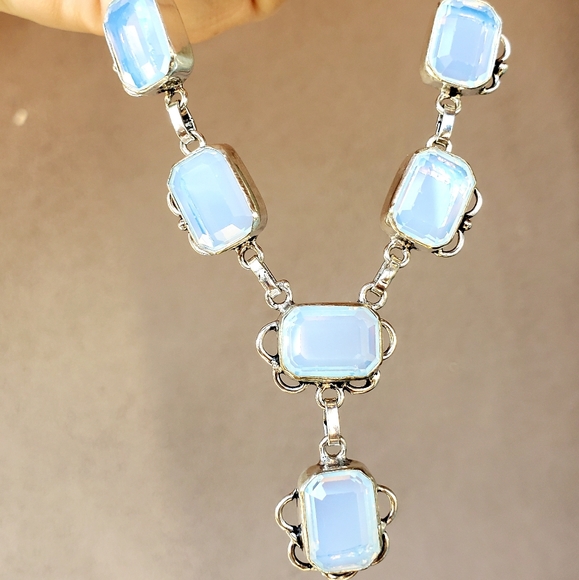 New Milky Opalite 925 Silver Necklace. - Picture 2 of 15